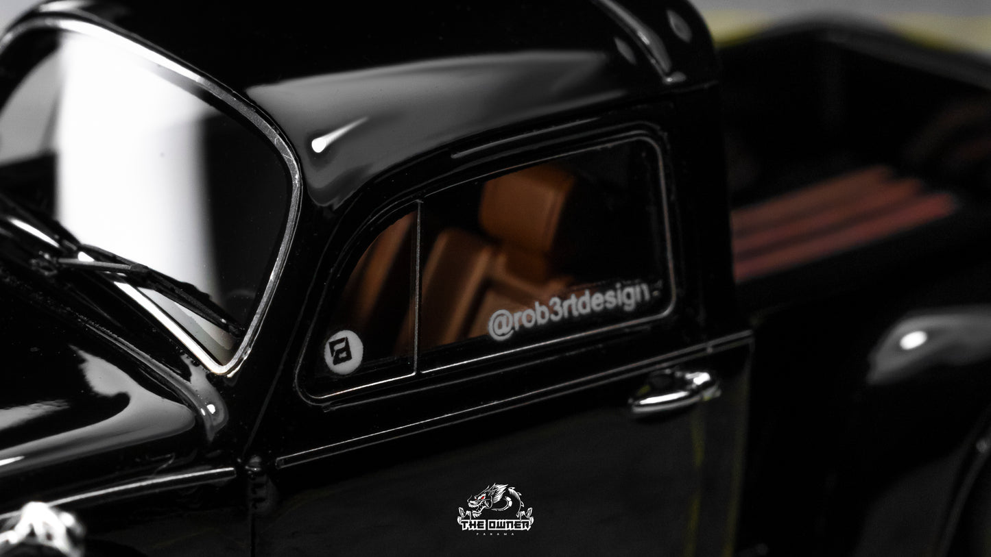 YM Model X Robert Design Volkswagen Beetle Pickup Truck FUSCUP in Black 1:64 Limited to 499 Pcs