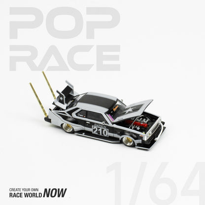 Pop Race Nissan Skyline C210 BOSOZOKU Style Matt Black 1:64