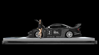 Time Micro 1:64 LBWK Nissan S15 SILVIA #2 Black + Figure