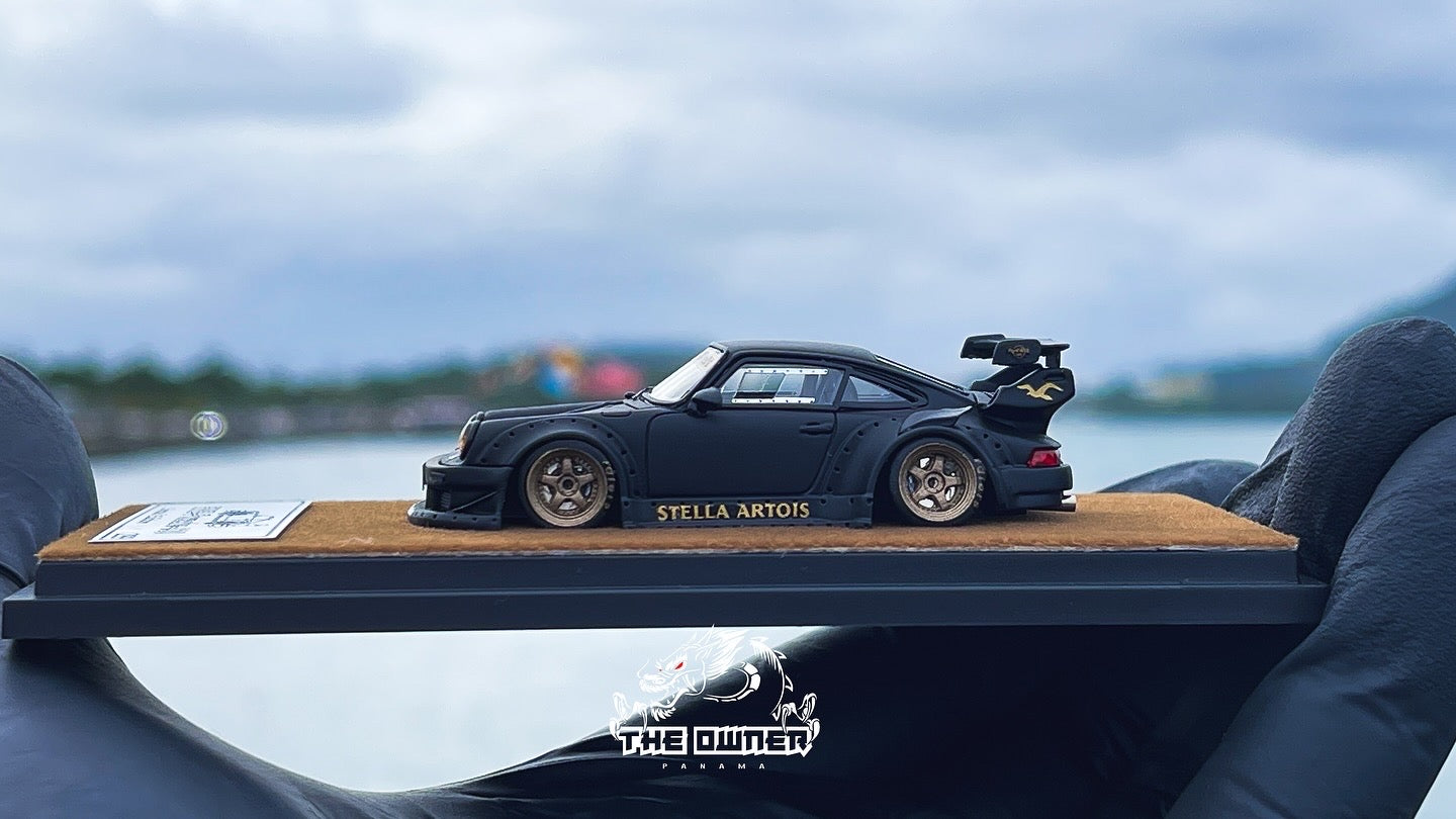 QIDIAN Porsche RWB 930 GT Wing in Matte Black Stella Resin Model 1:64