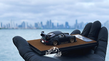 QIDIAN Porsche RWB 930 GT Wing in Matte Black Stella Resin Model 1:64