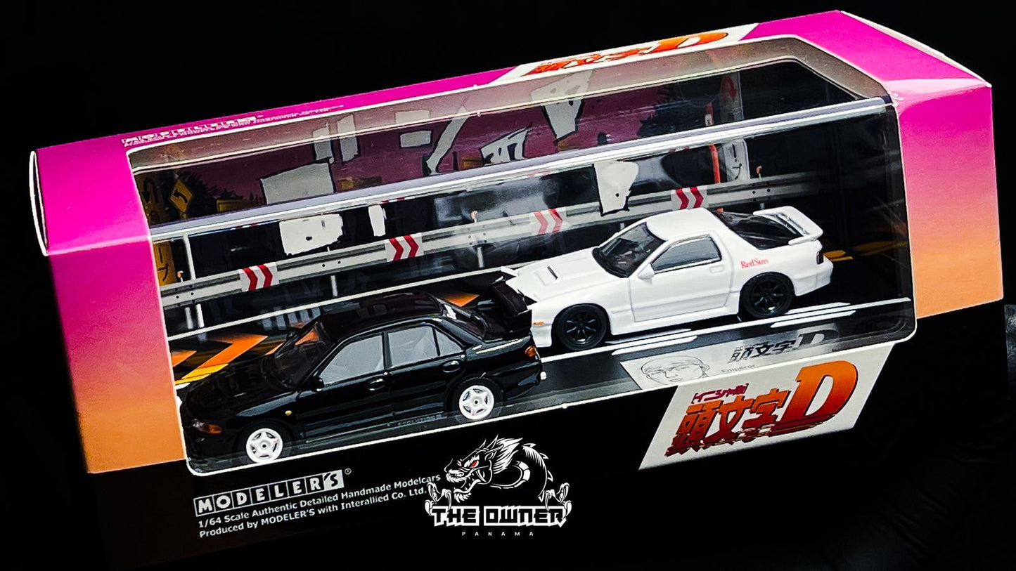 Initial D Set 1:64 Vol. 17 Kyoichi Sudo Lancer Evolution III & Ryosuke Takahashi RX-7 (FC3S)