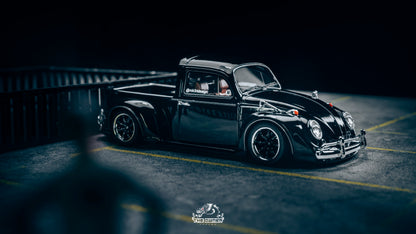 YM Model X Robert Design Volkswagen Beetle Pickup Truck FUSCUP in Black 1:64 Limited to 499 Pcs