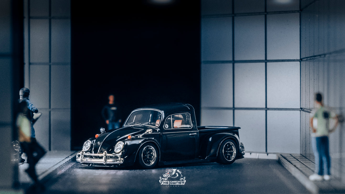 YM Model X Robert Design Volkswagen Beetle Pickup Truck FUSCUP in Black 1:64 Limited to 499 Pcs
