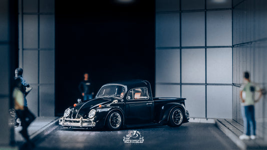 YM Model X Robert Design Volkswagen Beetle Pickup Truck FUSCUP in Black 1:64 Limited to 499 Pcs
