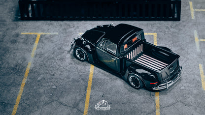 YM Model X Robert Design Volkswagen Beetle Pickup Truck FUSCUP in Black 1:64 Limited to 499 Pcs