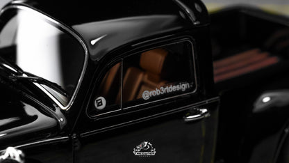 YM Model X Robert Design Volkswagen Beetle Pickup Truck FUSCUP in Black 1:64 Limited to 499 Pcs